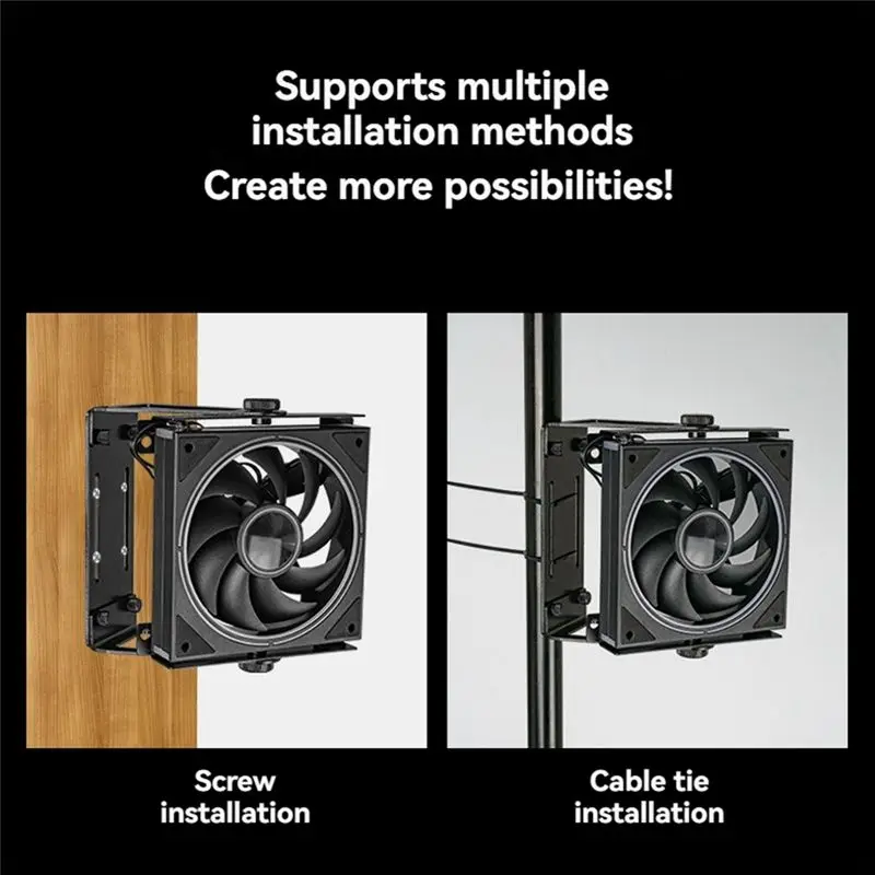Support de ventilateur de refroidissement externe, support polyvalent pour ventilateurs PC 120 et 140Mm, Rotation à 360 degrés