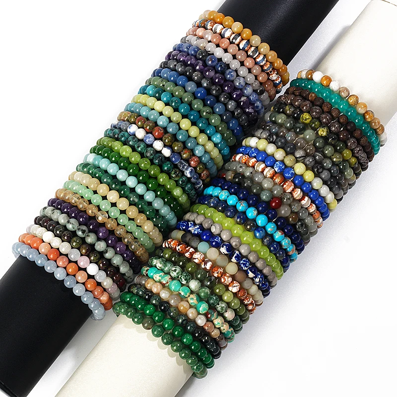 6/8mm Chakra Beads Energy Bracelet Natural Round Agates Onyx Stone Stretch Bracelet Yoga Bangles for Women Men Healing Jewelry