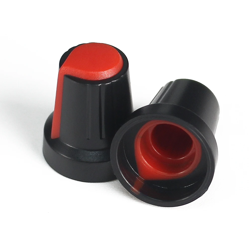 10 шт., колпачки для переключателя потенциометра WH148, AG2, 15 х17 мм, красные пластиковые ручки, набор ручек
