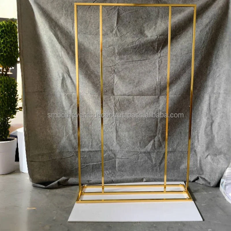 Custom Rectangle Gold Frame Background Wedding Stage Background Gold Metal Arch Party Background Bracket Decoration