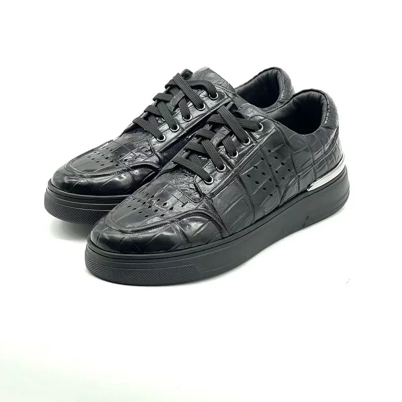 

2023 new arrival Fashion Crocodile Skin causal shoes men,male Genuine leather sneakers pdd286