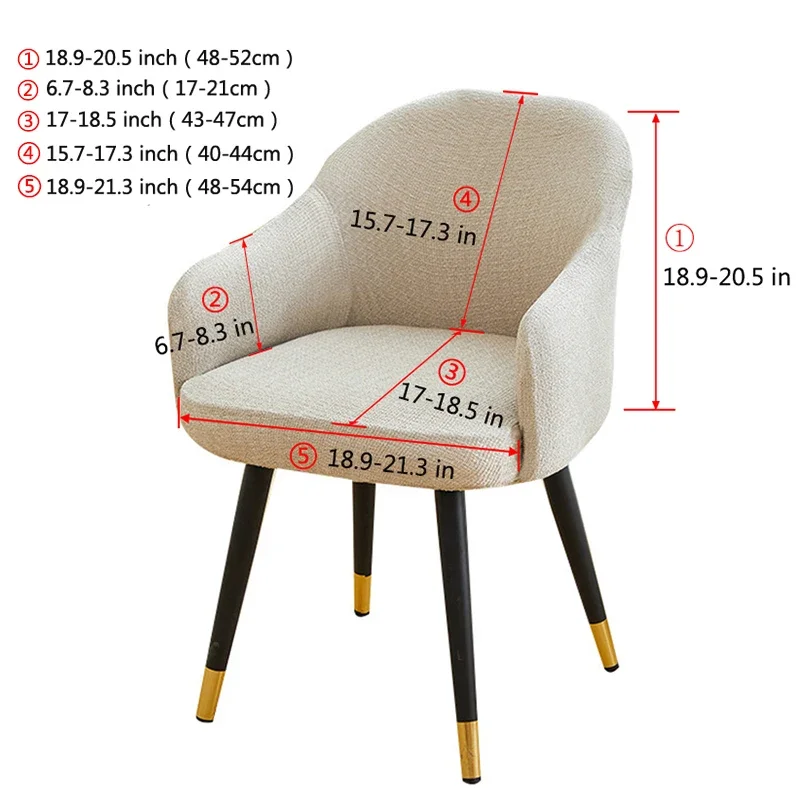 1pc Leaf Jacquard Solid Color Armchair Slipcovers Seat Covers Elastic Chairs Protector Living Room High Arm Dinning Chair Cover