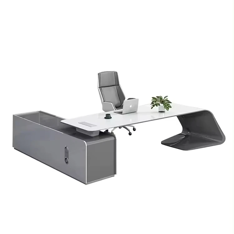 

High-end luxury modern L-shaped boss administrative desk furniture, wooden office furniture, manager administrative desk design