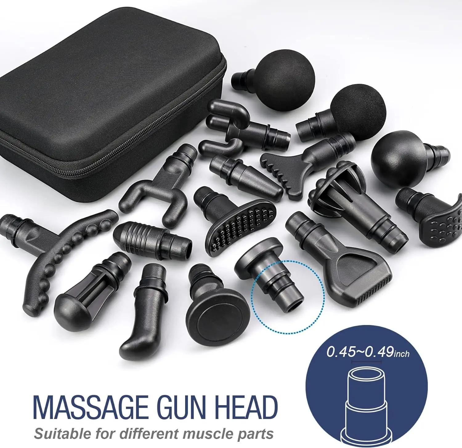 3pcs Massage Fascia Gun Heads for Fascia gun accessories deep percussion massager long massage stick rod shock ring