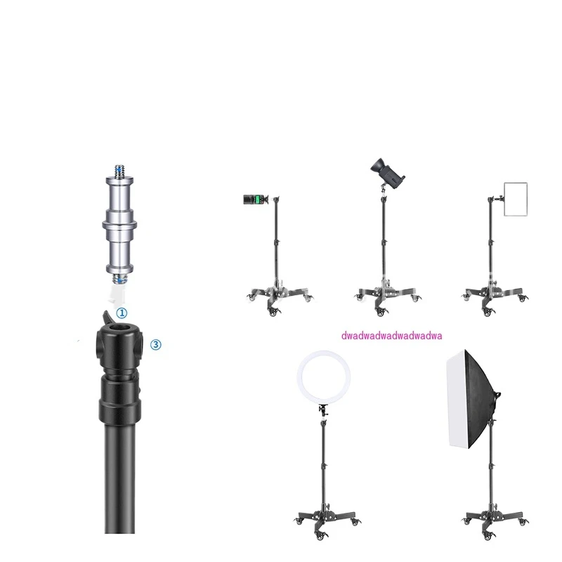 Photography heavy-duty floor light stand 72cm with pulley folding all-metal light stand, studio live stream supplement