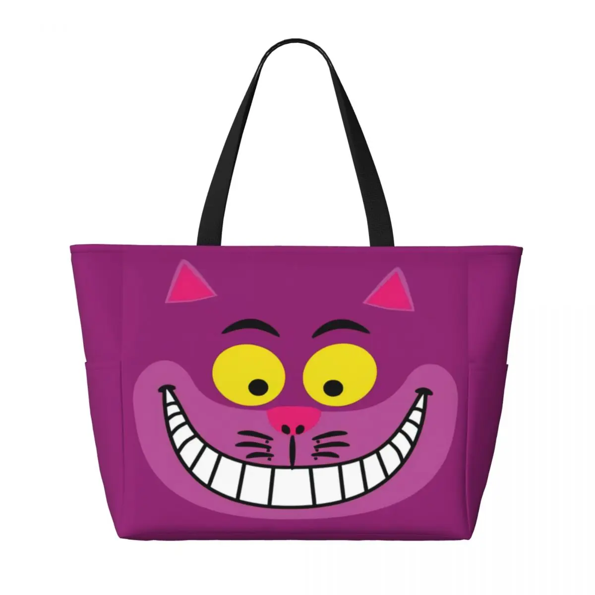 Personalizzato Alice nel paese delle meraviglie Cheshire Cat Travel Tote Bag donna borse per la spesa a tracolla di grande capacità