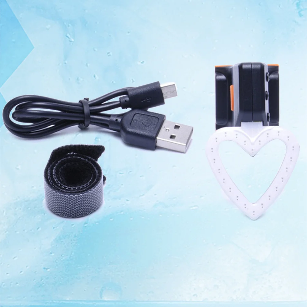 

Bike Taillight USB Rechargeable Heart Shape LED Rear Light Cycling Safety Flashlight 5 Modes Adjustable Strap Bike Taillight