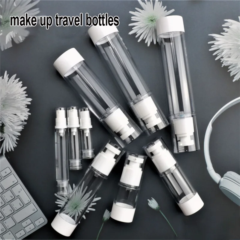 Transparent Empty  Bottles Vacuum Airless Plastic Lotion Cream Bottles Container Travel  Cosmetic Cream Container Pump