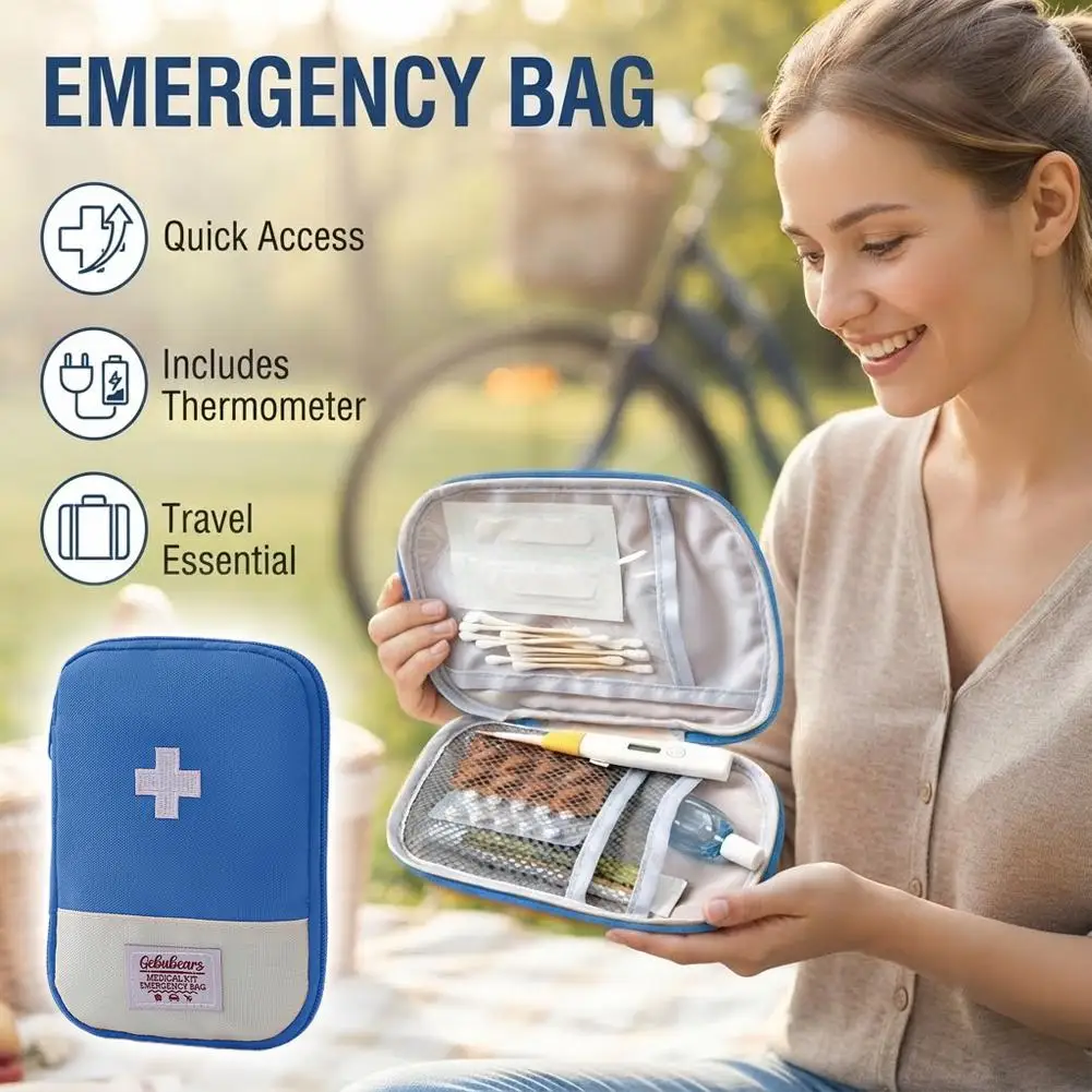 Travel Medicine Bag Pill Storage Pouch Outdoor Essentials Emergency Medicine Storage Bag Home Easy Carrying Medical Storage Bag