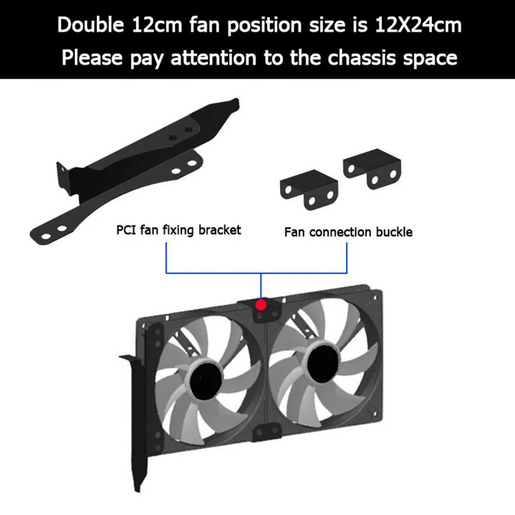 Computer Waterkoelsysteem Waterblok Grafische Kaart Koeler Dual Fan Mount Rack PCI Slot Beugel voor 90mm 120mm Fan