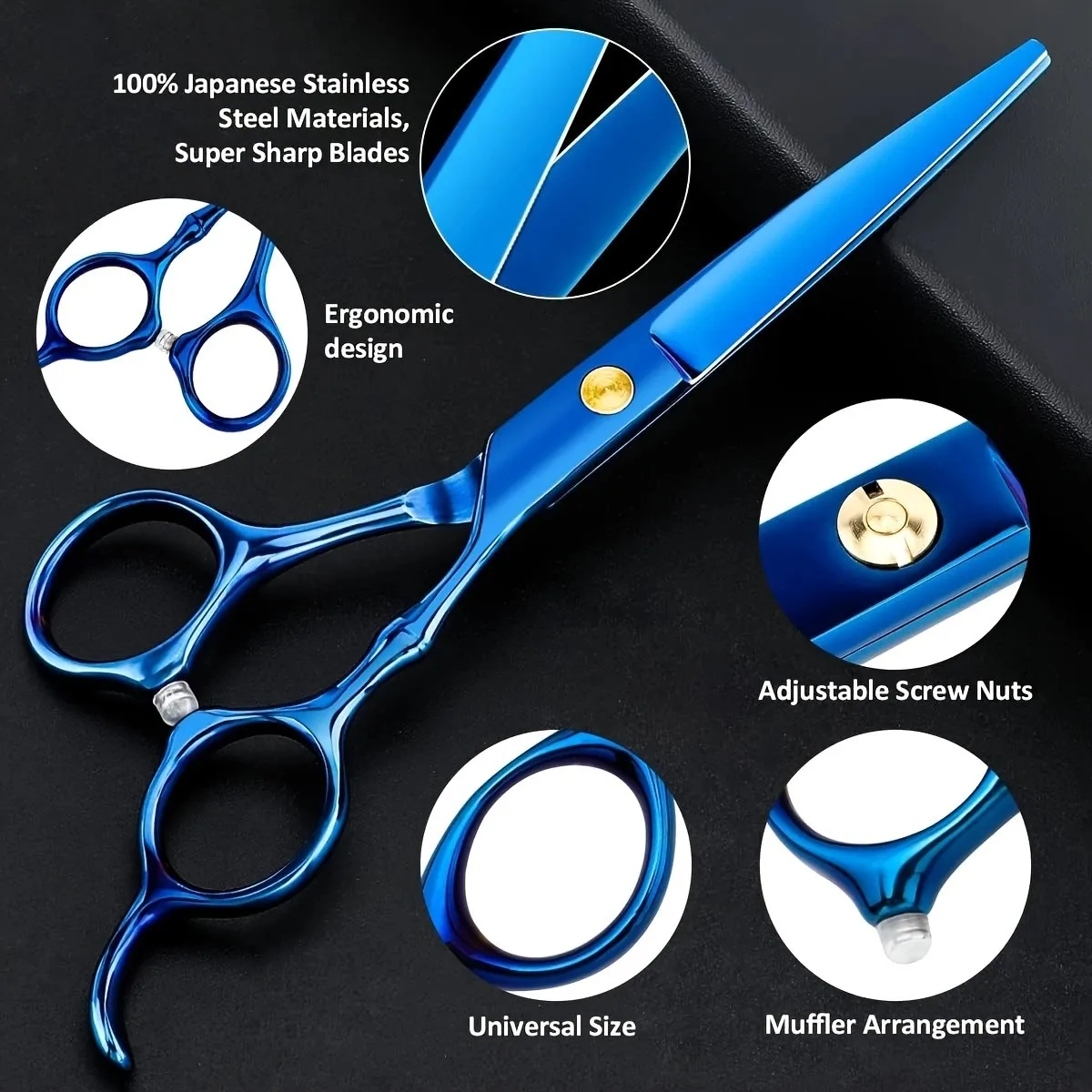 Juego de tijeras de peluquería de 6,5 pulgadas, tijeras profesionales para cortar el cabello, accesorios de peinado, herramientas