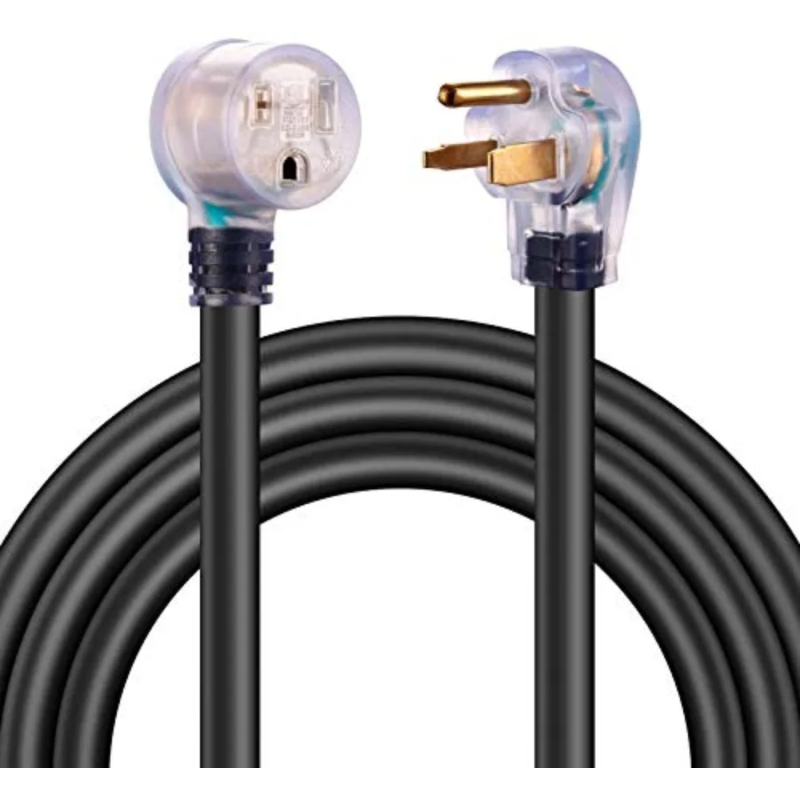 

Удлинитель для сварочного аппарата 25 футов, 50 А, 8 AWG, сверхмощный промышленный кабель NEMA 6-50 с подсветкой на концах, одобренный ETL