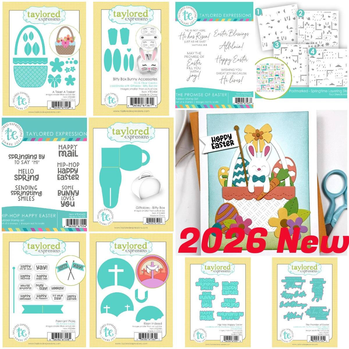 

2026 Springtime Happy Easter Metal Cutting Dies Stamps Stencil Scrapbook Diary Decoration Template DIY Greeting Card Handmade