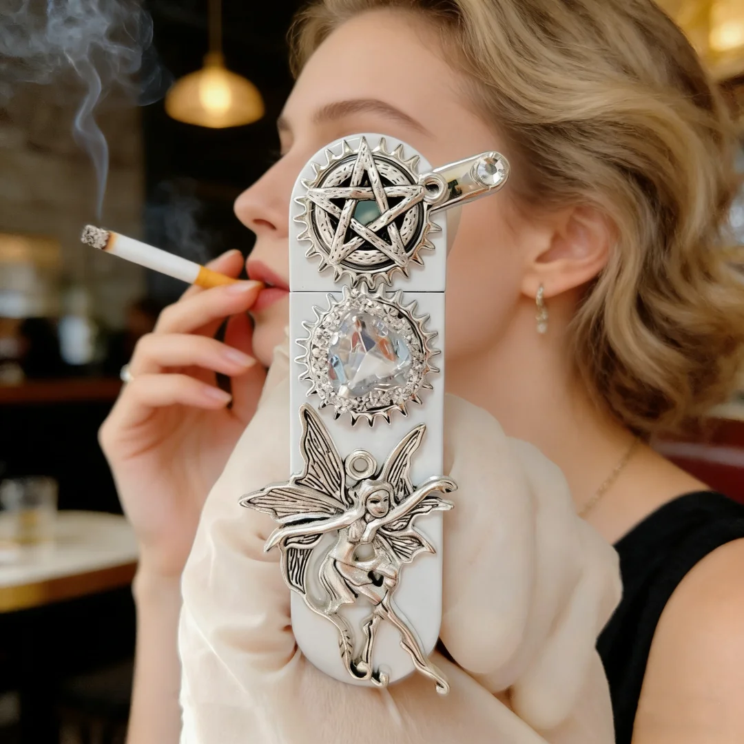 Jirai Kei Original Handmade Windproof Lighter Gear Swing Arm Medical Angel