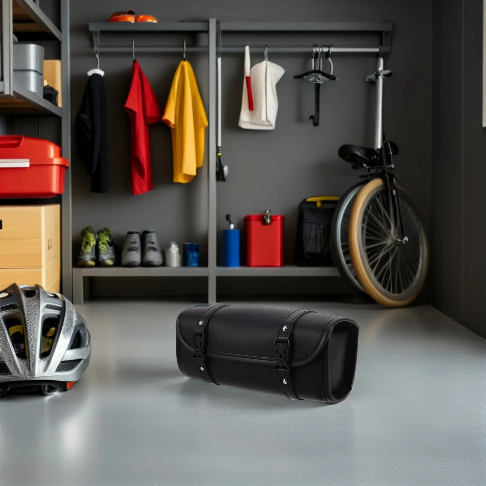 

Vintage Waterproof Large Storage Pouch Quick Release Buckle Closure Durable Spacious For Scooter Bike Electric Motorcycles Black