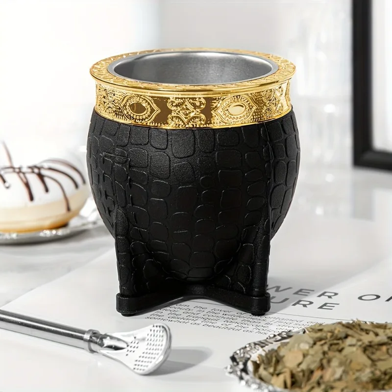 1Pc Argentine Mate Cup, Stainless Steel Gourd Cup Coffee Cup, 304 Stainless Steel Water Cup Ma Dai Cup