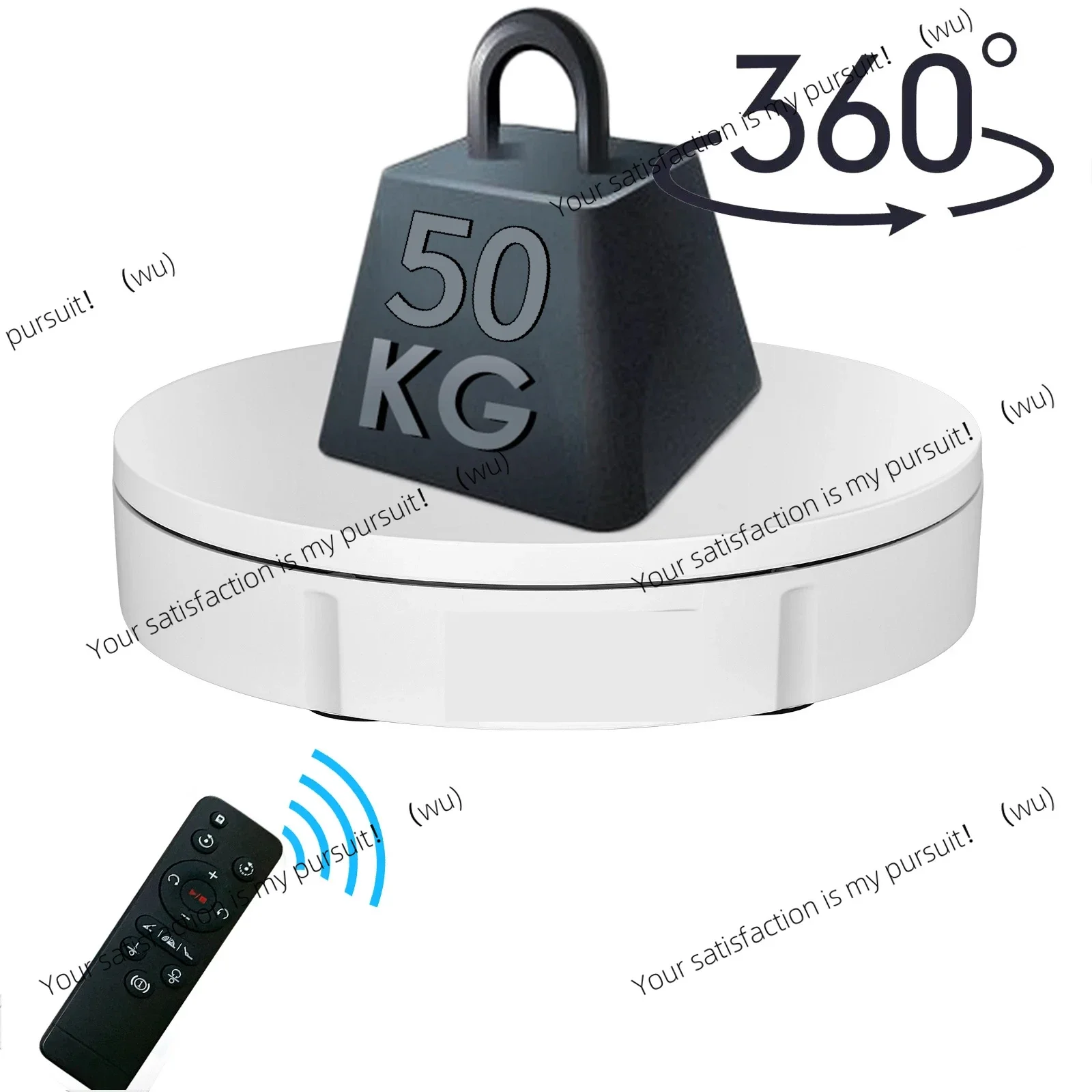 

Heavy-duty 50 kg electric rotating display stand with remote control, adjustable speed and angle at 360 degrees