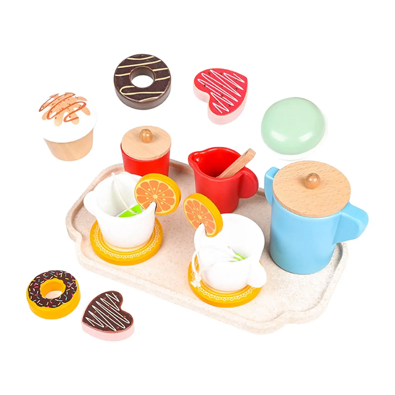 

Tea Set for Little Girls, Tea Time Toys Playset, Kitchen Pretend Tea Party Set Gifts for Kids Toy