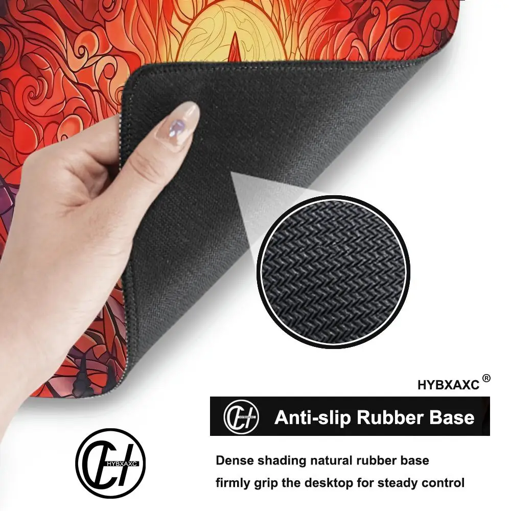 Large Size Mouse Pad Play Mats Original Handcrafted Art Anti-Slip Playmat with Rubber Base Bottom & Stitched Edge Card Mat