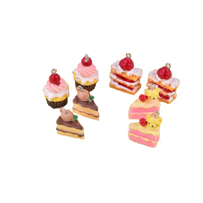 

30pcs DIY Mix Resin three-dimensional strawberry cake Pendant Jewelry Accessories Bracelet Earrings