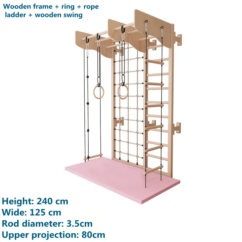 Climbing Frame Wooden Playground Swedish Wall Ladder Swedish Home Kids Gym Equipment Exercise Complete Children Play Grounds