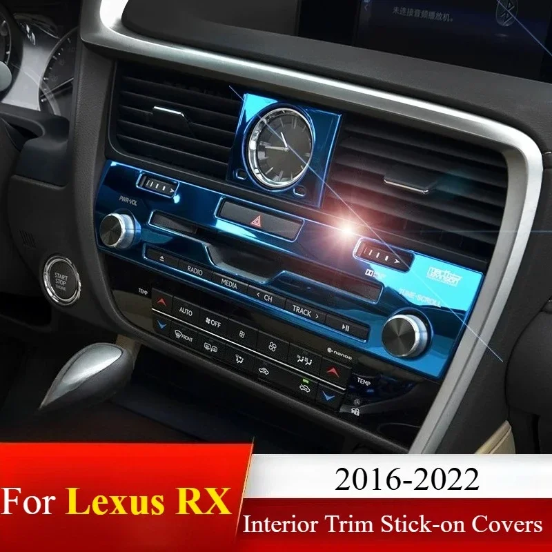 Anti‑Scratch Precise Fit Car Accessories For Lexus RX300/RX200t/RX450h 2016-2022 Gear‑Shift‑Panel‑Trim‑Sticker Stainless‑Steel