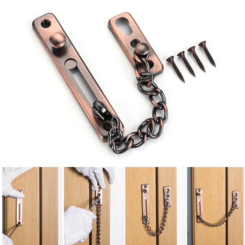 Cadena de seguridad para puerta con cerradura, cerrojo de seguridad para niños, pestillo de seguridad para el hogar, hebilla de bloqueo antirrobo, accesorio de hardware para hotel