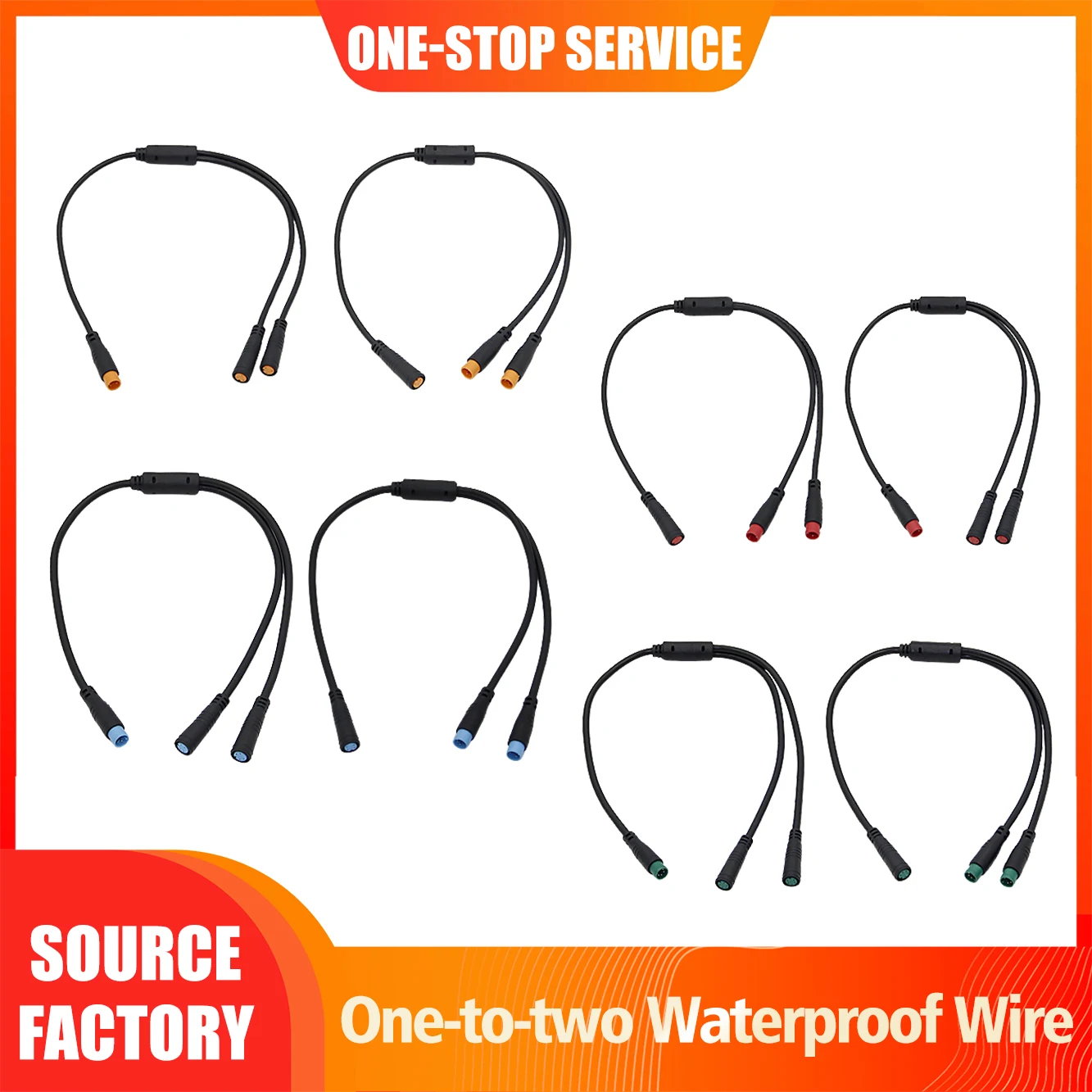 M8 Cable Waterproof Connector 1 Female to 2 Male 2/3/4/5 Pin for Ebike DC Splitter Sensor Connector Cable Electric Bicycle