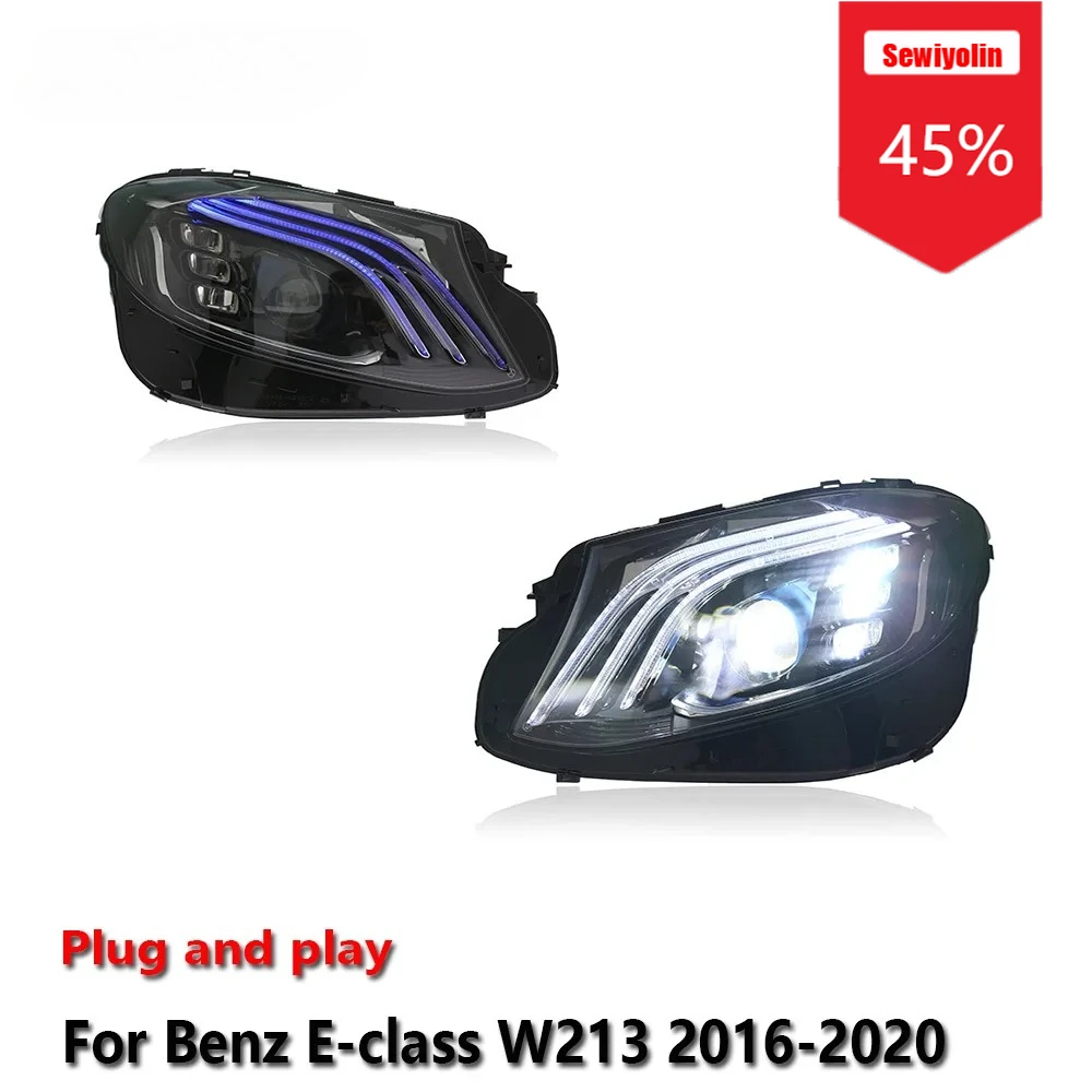 

Sewiyolin Car LED Headlight Auto Assemblies For Benz E-class W213 2016-2020 Fog DRL Brake Turn Signal Lamp Plug and Play