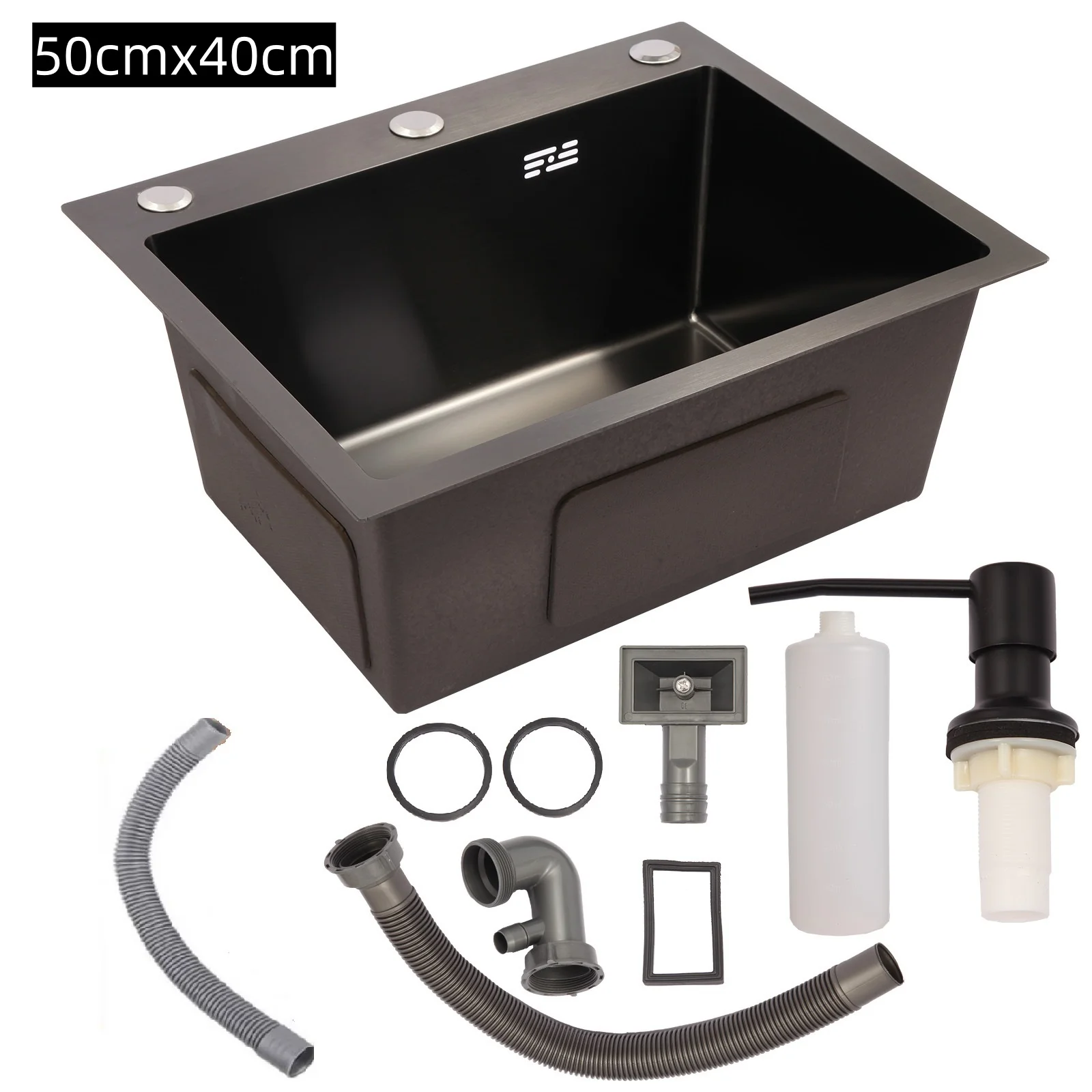 

Kitchen Sink 304 Stainless Steel Sink 50cm x 40cm Suitable For Balcony Bar Sink Single Tank Cleaning Basin