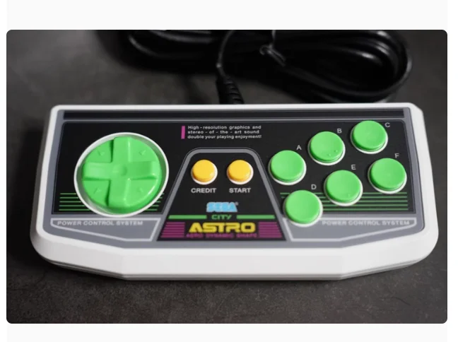 Para controlador original SEGA Astro City Mini Arcade compatível com PC (3 cores)