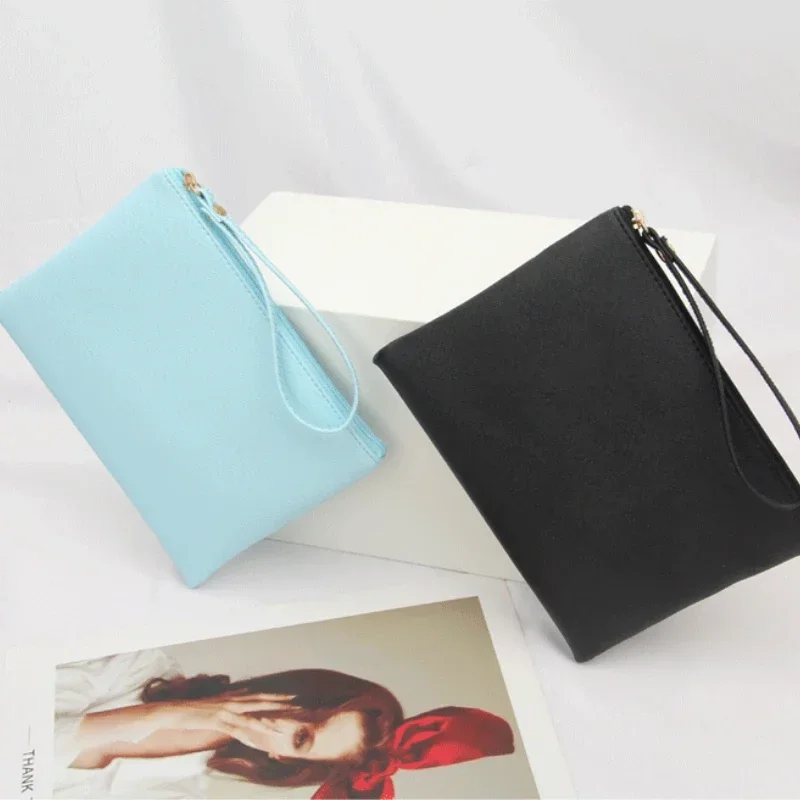 Portable Cosmetic Bag 2023 New Solid Color PU Advanced Storage Bag Simple and Lightweight Cosmetiquera Para Maquillaje