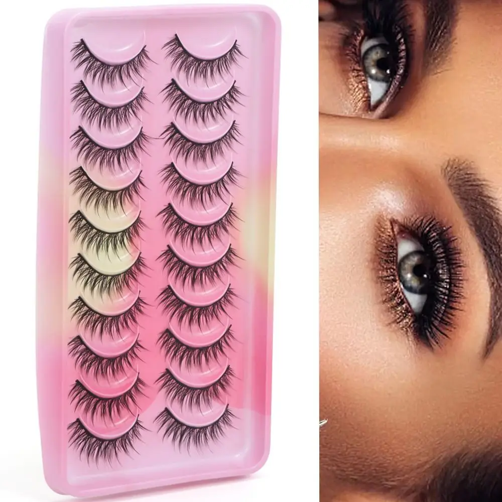 Beauty 3D Silk Fiber False Eyelashes Natural Makeup Messy Eye Extension Tools Thick Cross Handmade Voluminous Lashes