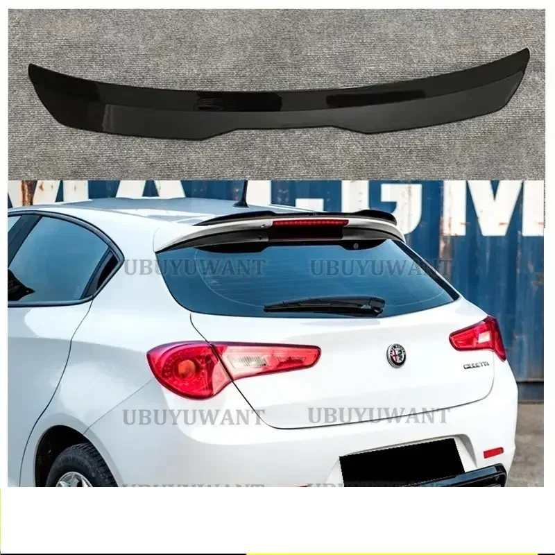 Use For 2016-2020 Alfa Romeo Giulietta Spoiler ABS Plastic Carbon Fiber Look Hatchback SUV Roof Rear Wing Body Kit Accessories