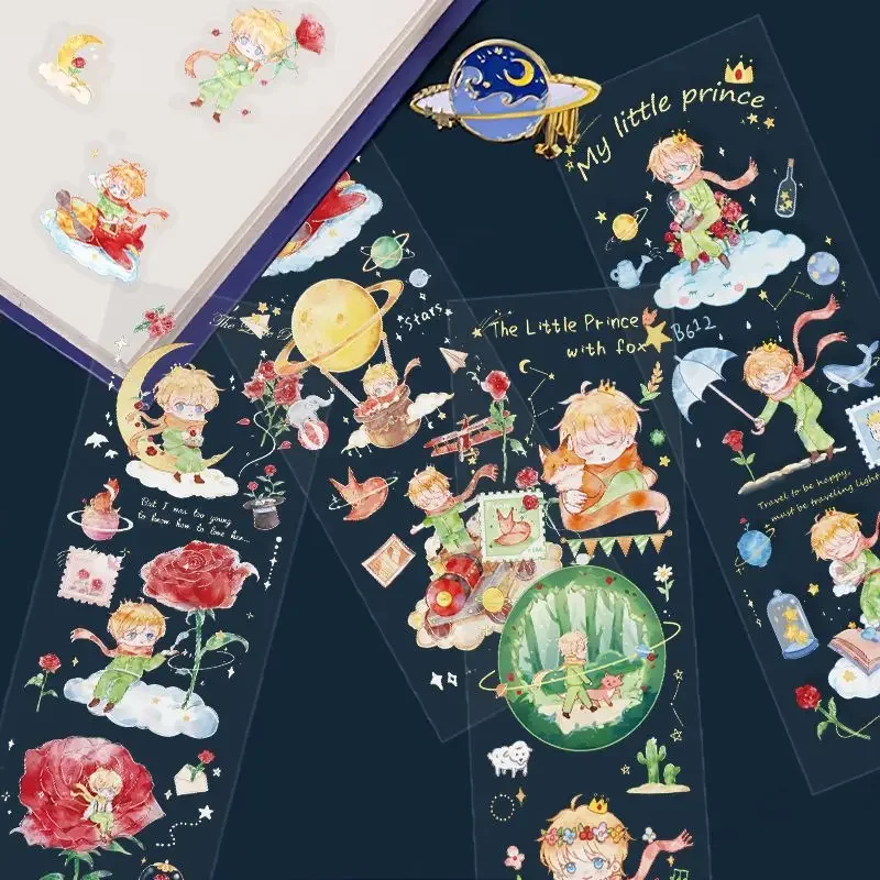 The Little Prince Star Dream 3D Retro Romantic Rose Notebook Phone Case Computer Guitar Children's Toy Sticker Wholesale