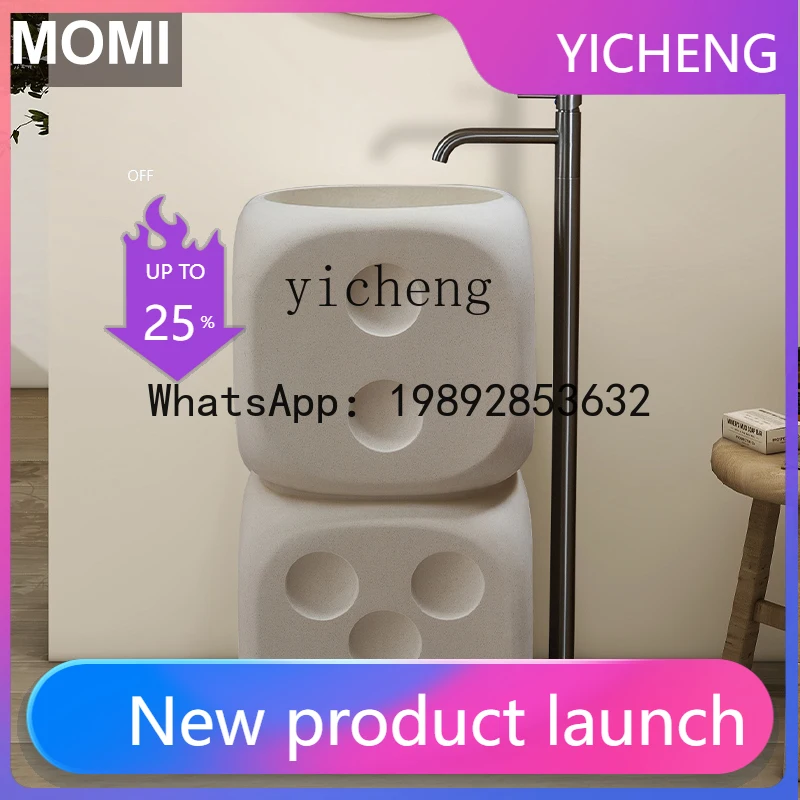 

personalized wash basin integrated floor-to-ceiling wash table creative art hotel pillar basin