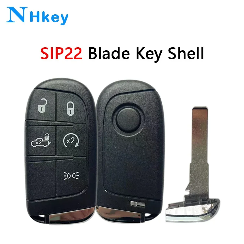 

NH key For Fiat 500 500L 500X Toro 2016 2017 2018 2019 pickup truck SIP22 Blade Remote Car Key Replacement 5 button shell