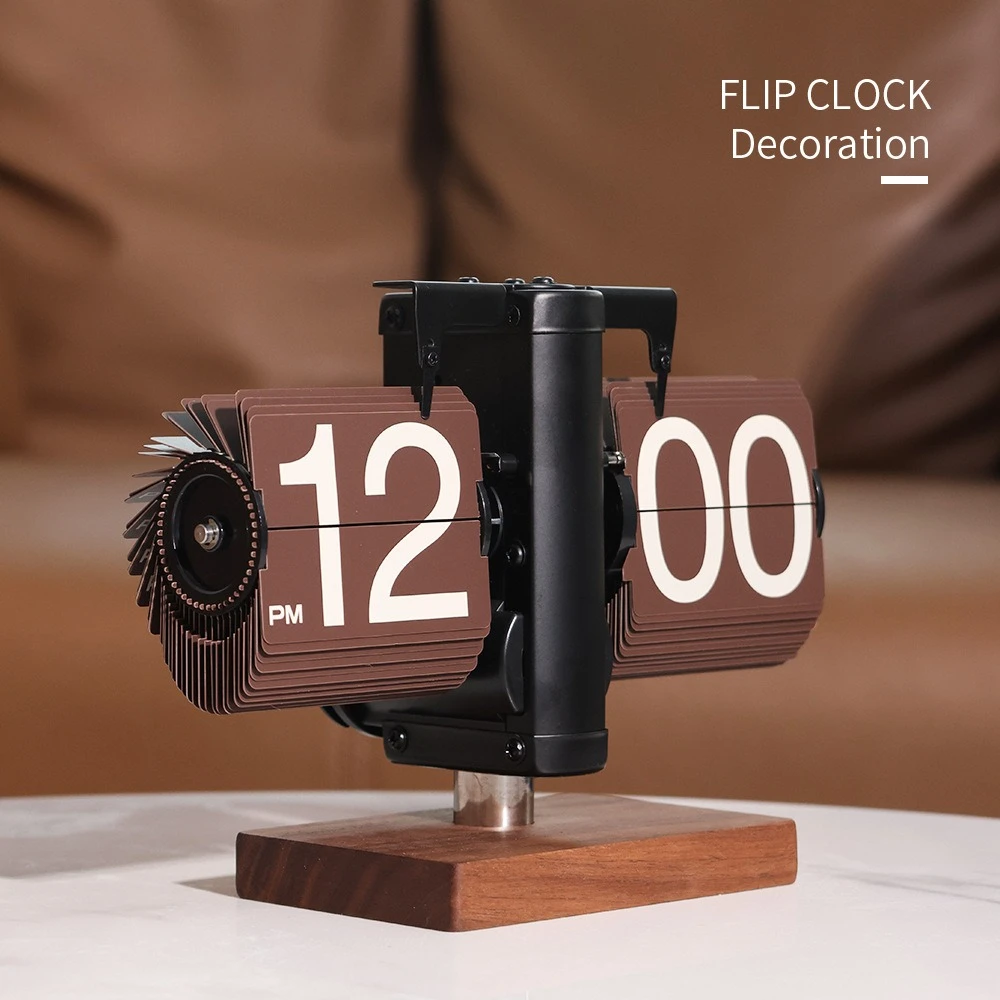 

Luxury Silent Automatic Flip Clock Digital Desktop Art Modern Home Office Unique Minimalist Decor Creative Gift Idea