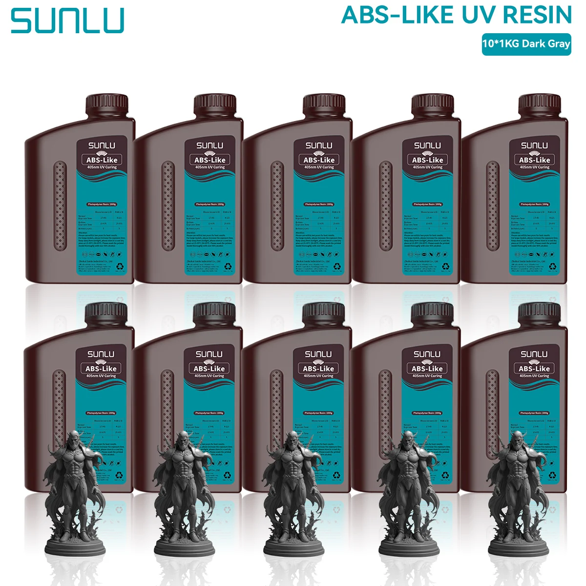 SUNLU ABS-achtige 3D-printerhars 10KG 405nm UV-uithardende snelle hoge taaiheid fotopolymeerhars voor de meeste LCD/DLP/SLA 3D-printers