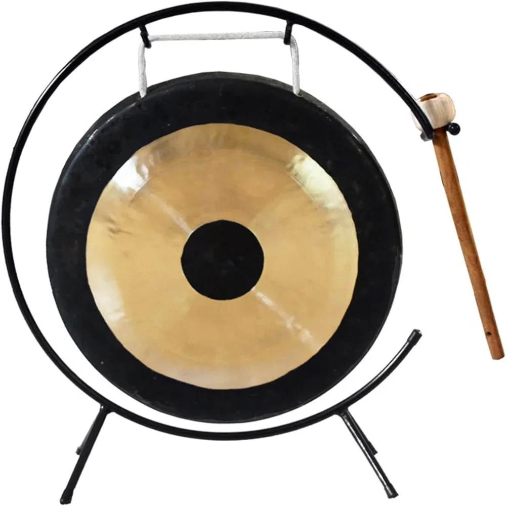 

Gong for Desk with Mallet and Gong Stand Hand-hammered Table Sound Therapy and Healing Home or Office Meditation Gong