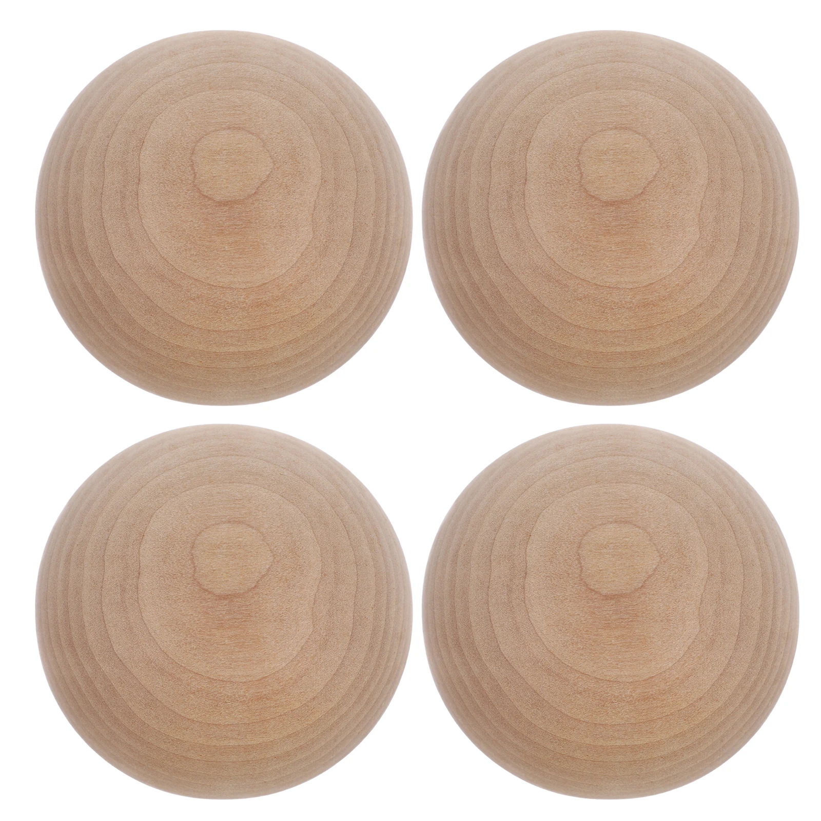 4pcs Wooden Balls Round Craft Spheres Natural Solid Structure Smooth Unfinished Teaching Models Diy Painting Projects