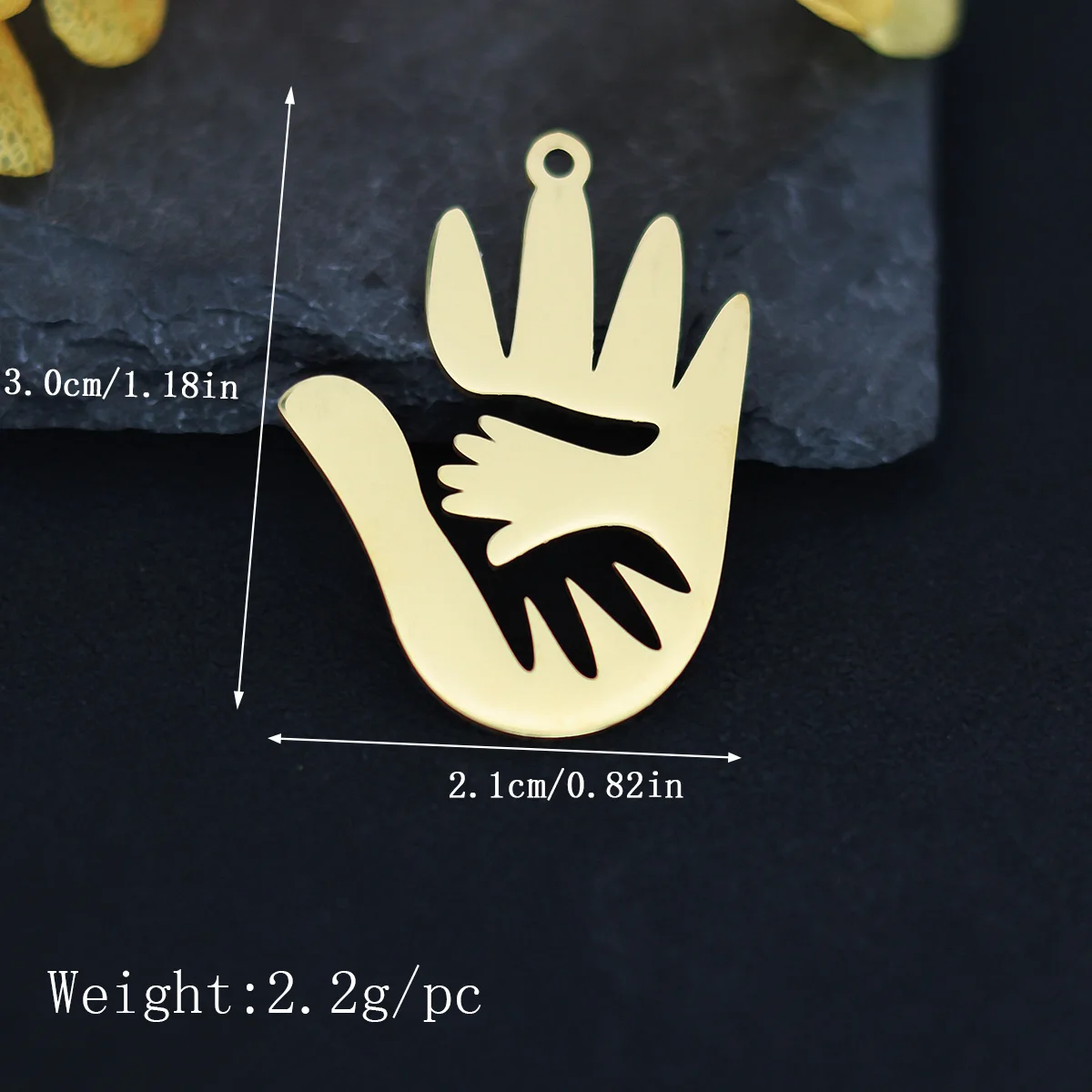 3pcs Parent Child Hand Charms Stainless Steel Hollow Mother Baby Love Pendant for DIY Jewelry Making Earrings Necklace Findings