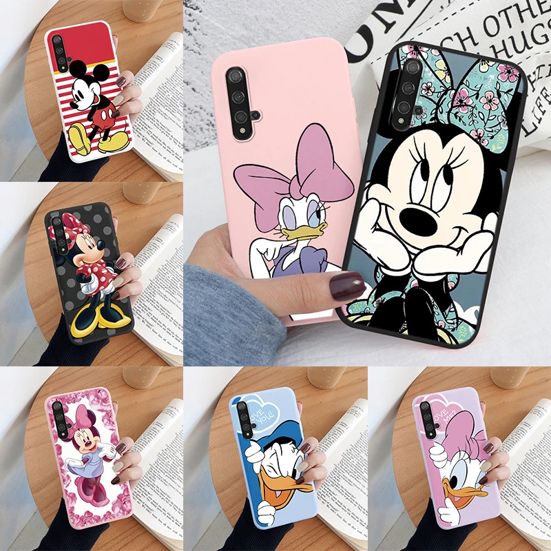 For Huawei Nova 5T Phone Case Pink Mickey Mouse Minnie Cover Soft TPU Fundas For Huawei Nova 5T Nova5T Bags Donald Duck Bumper