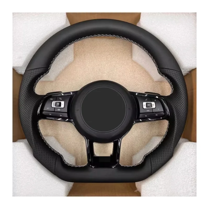 

High Quality Leather Steering Wheel for VW Polo Golf R 6 7 8 MK6 MK7 GTi Passat B7 B8 Jetta Car Steering Wheel