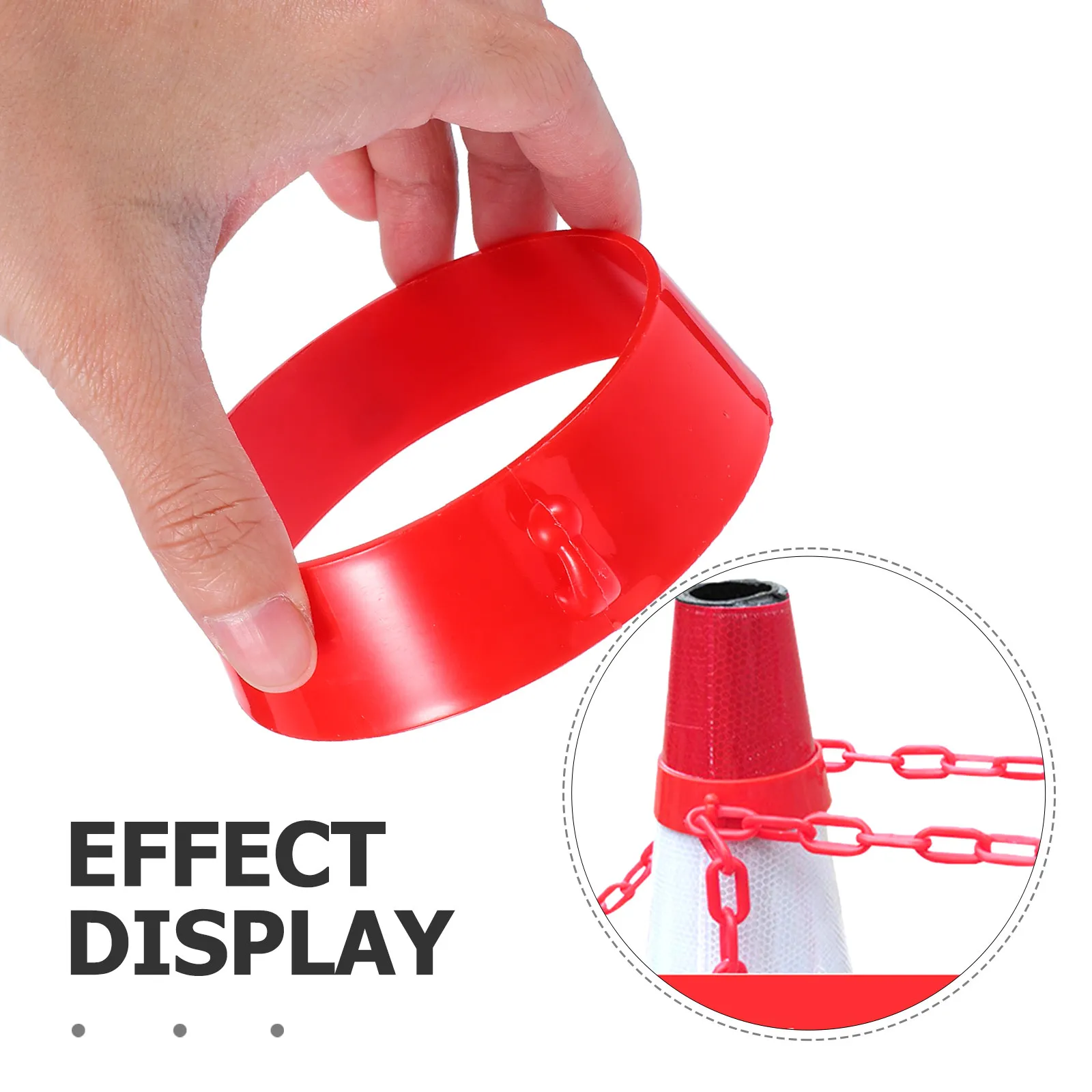10Pcs Road Cone Chain Connector Plastic Buckle Ring Red Hook Design for Traffic Barriers Construction Sites Parking Lot