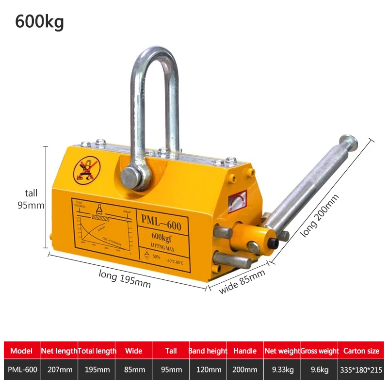 Electromagnet Jack Magnetic Crane Lifter 600kg Electromagnet Suction Cup Strong Industrial Iron YS-600
