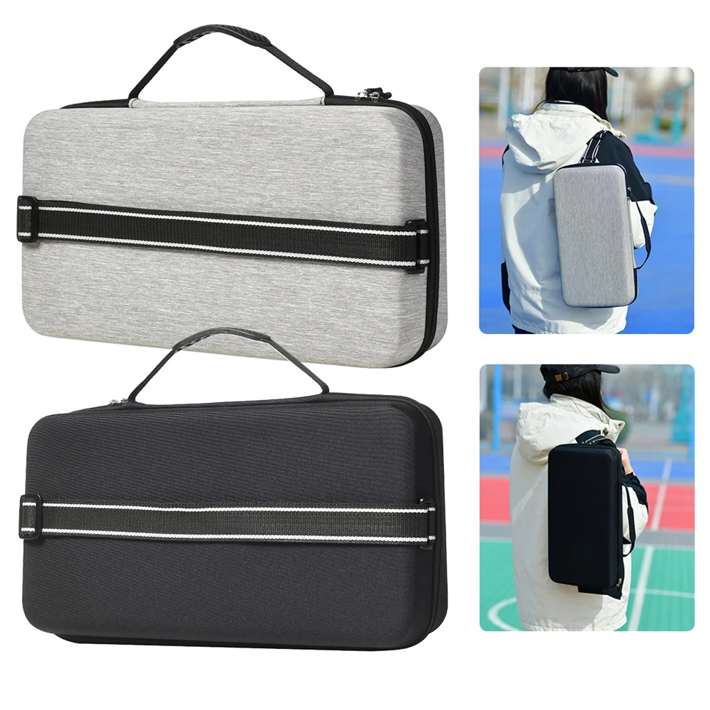 Fishing Paddle Storage Bag Gray Racquet Case For Table Tennis Rackets Shock-Resistant Shell Storage For 2 Rackets