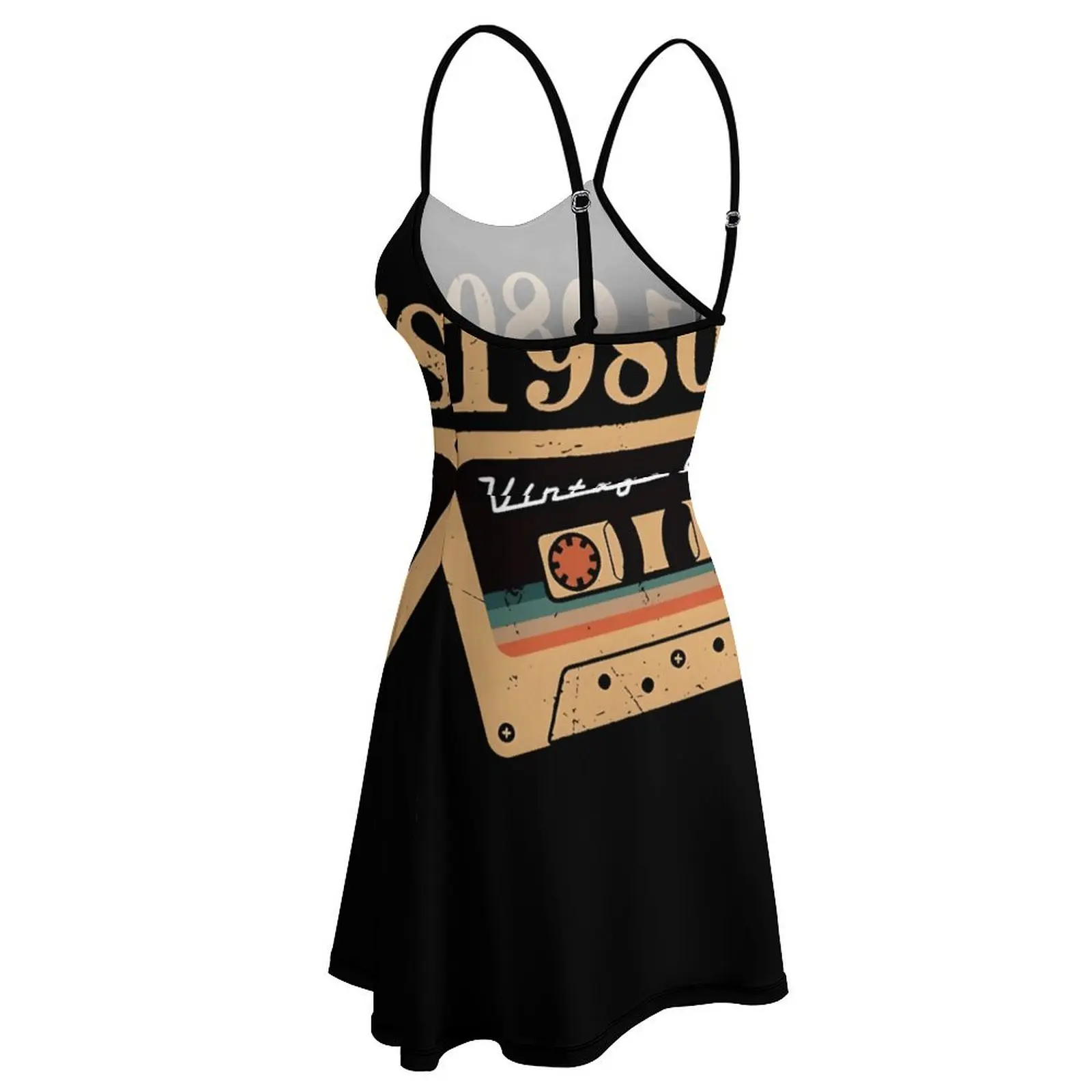 Sexy Woman's Clothing Strappy Dress 1980s Vintage Soul Tape Women's Sling Dress Novelty  Vacations Casual - view 5