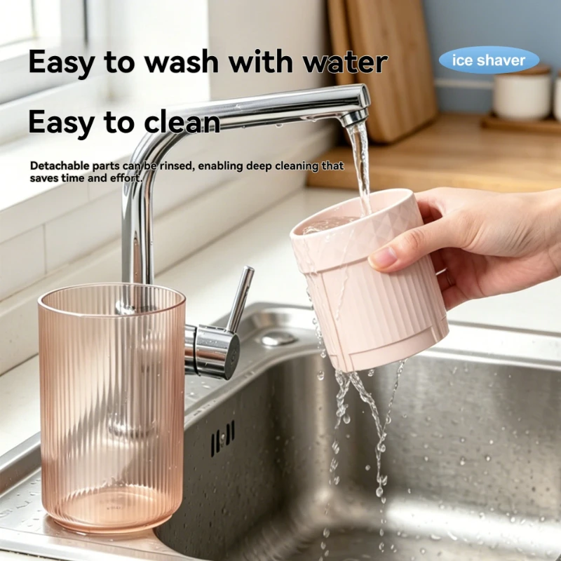 White Household small ice machine full-automatic electric Shaved ice household portable ice sander multi-function ice breaker view 2