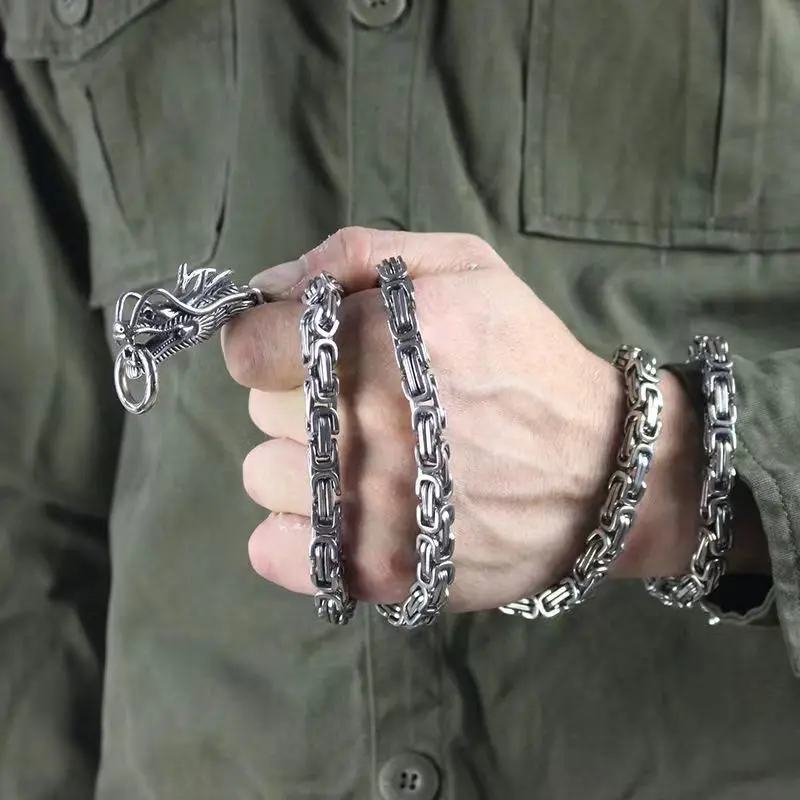 Men Stainless Steel tactical Hand Bracelet Tactical Men Necklace Waist Chain Self-defense bracelet Whip Corrosion Resistance